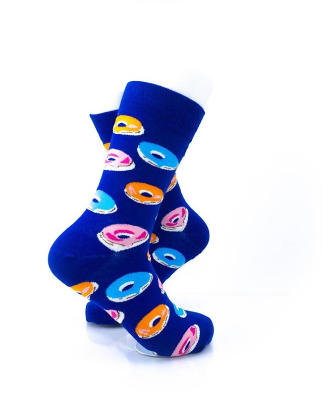 cooldesocks donuts blue crew socks right view image