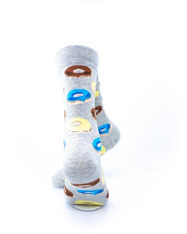 cooldesocks donuts gray crew socks rear view image