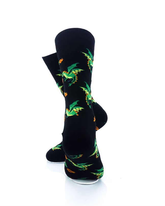 cooldesocks dragon fire crew socks rear view image