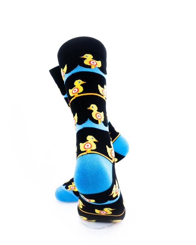 cooldesocks duck carnival black crew socks rear view image