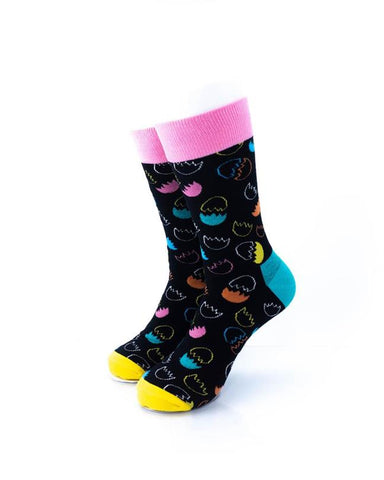 cooldesocks egg shells crew socks front view image