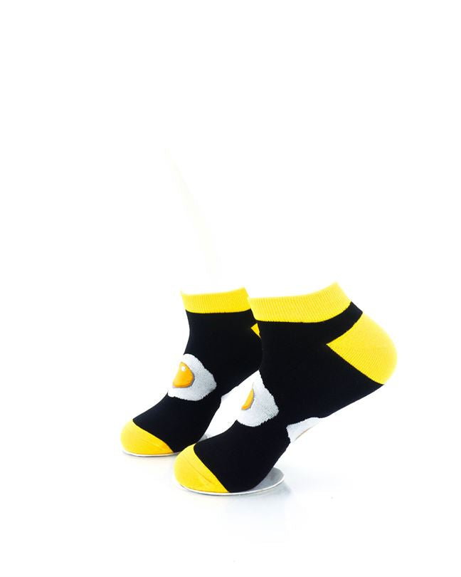 cooldesocks egg spill black ankle socks left view image