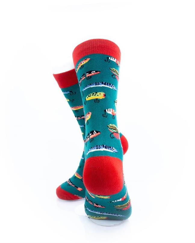 cooldesocks fishing lure aqua crew socks rear view image
