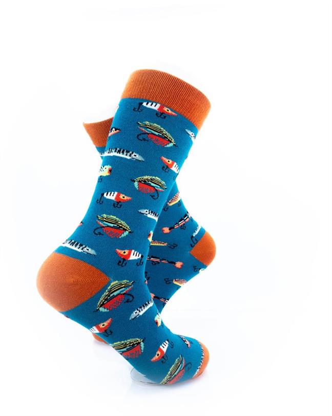 cooldesocks fishing lure teal crew socks right view image