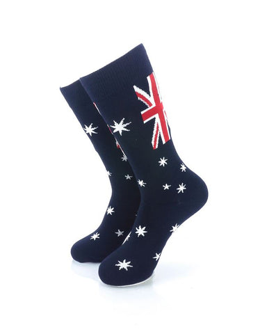 cooldesocks flag of australia crew socks front view image