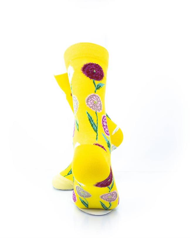 cooldesocks flowers carnation crew socks rear view image