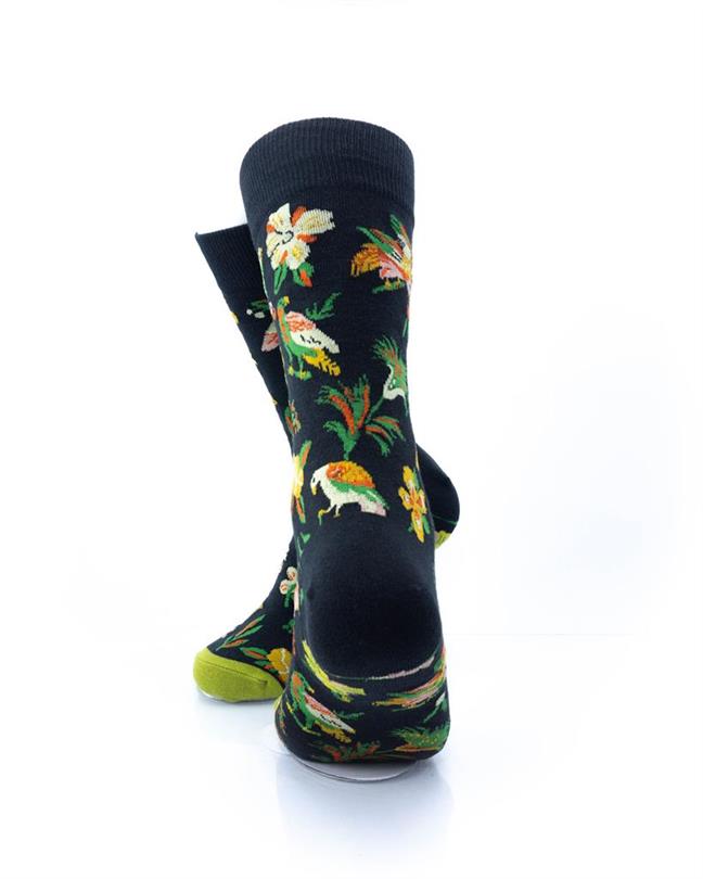cooldesocks flowers tropical garden crew socks rear view image