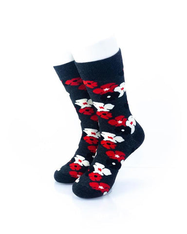 cooldesocks flowers watercress black crew socks front view image