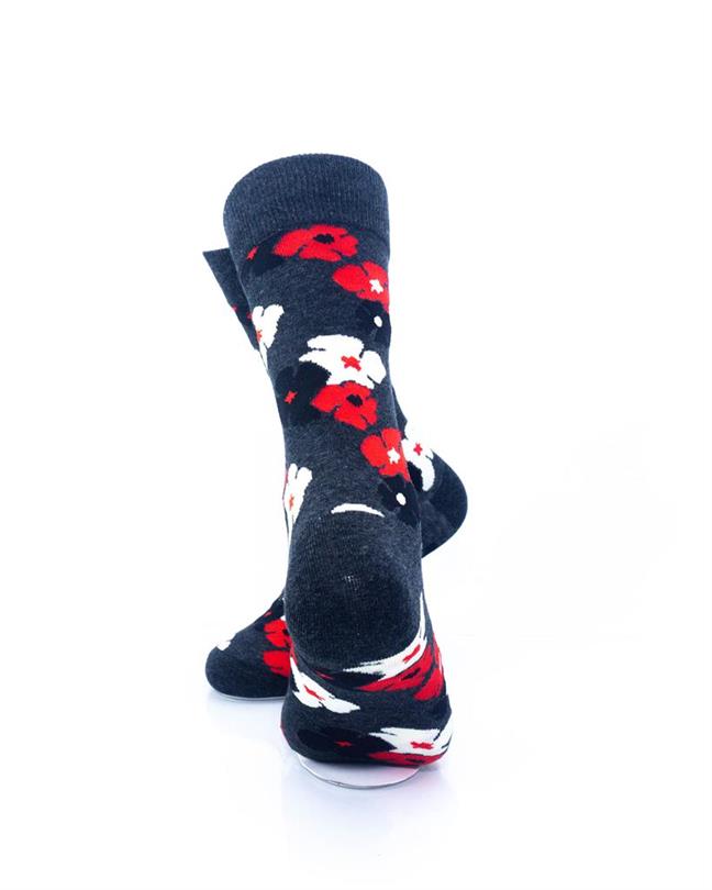 cooldesocks flowers watercress black crew socks rear view image