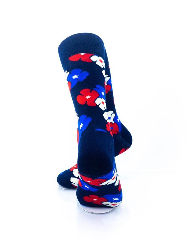 cooldesocks flowers watercress blue crew socks rear view image