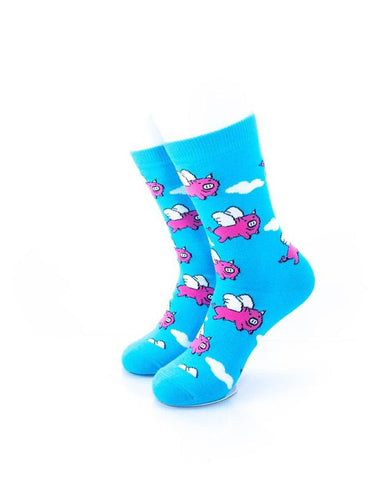 cooldesocks flying pig quarter socks front view image