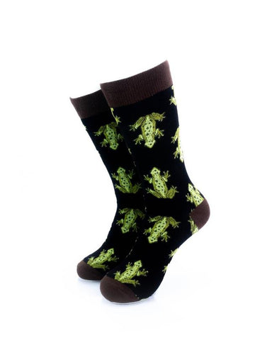 cooldesocks frog print crew socks front view image