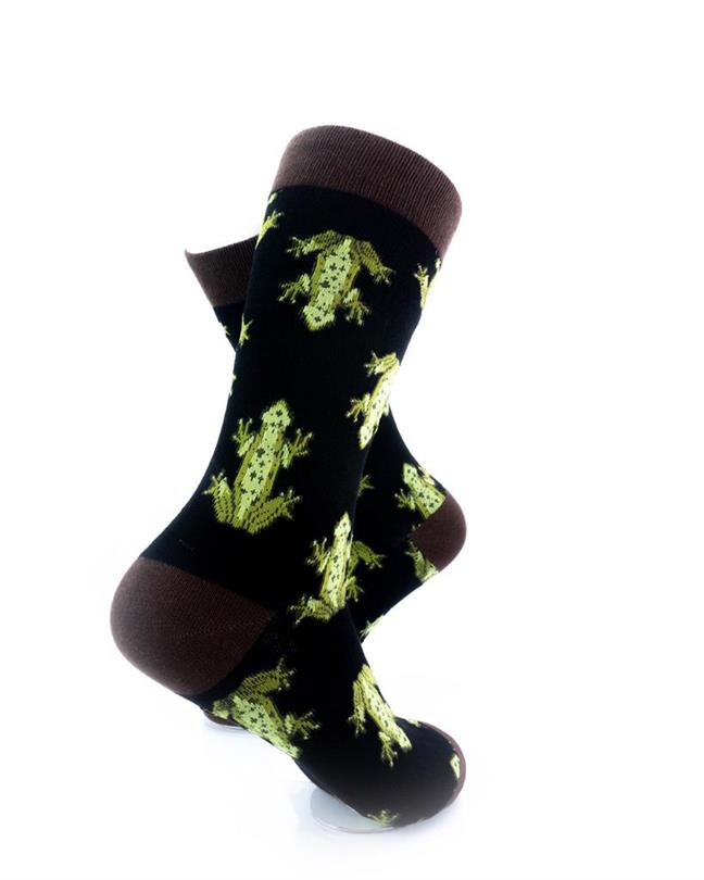 cooldesocks frog print crew socks right view image