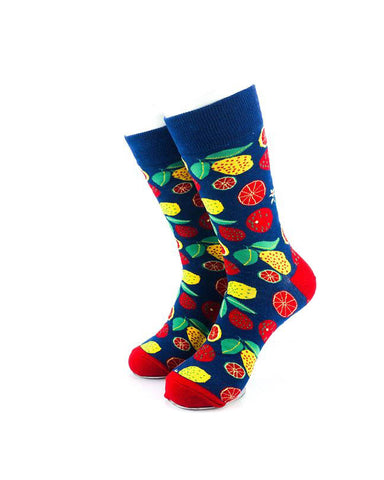 cooldesocks fruit grapefruit crew socks front view image