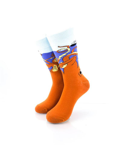 cooldesocks gigantic octopus crew socks front view image