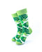 cooldesocks green leaves crew socks front view image