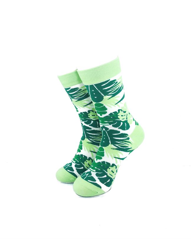 cooldesocks green leaves quarter socks front view image