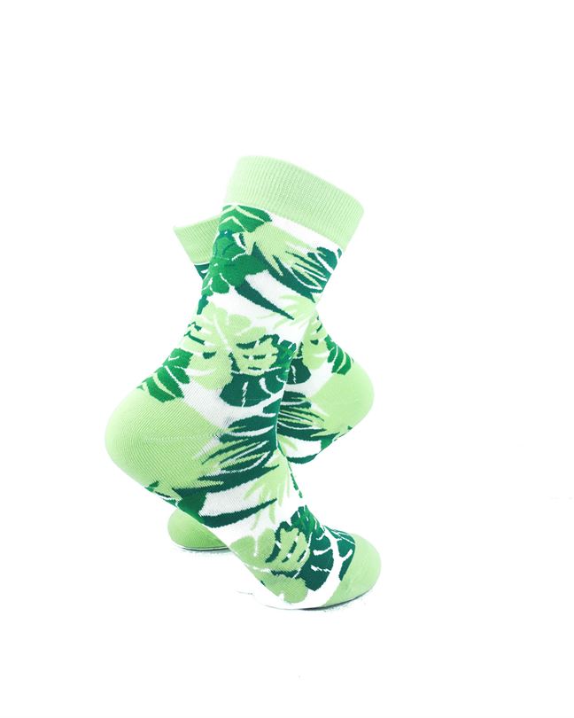 cooldesocks green leaves quarter socks right view image