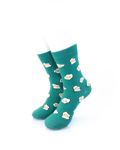 cooldesocks green sunny side up quarter socks front view image