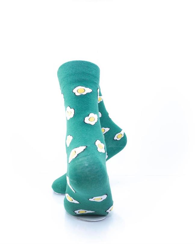 cooldesocks green sunny side up quarter socks rear view image