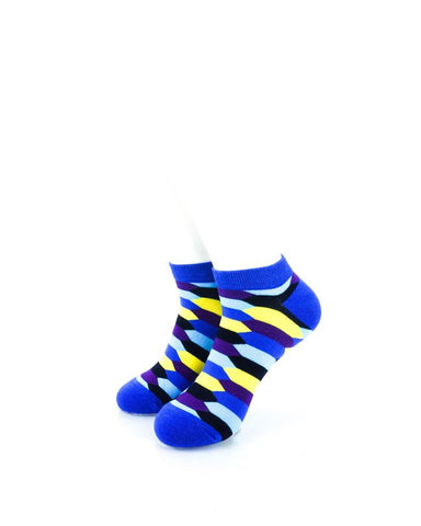 cooldesocks hexagonal blue ankle socks front view image