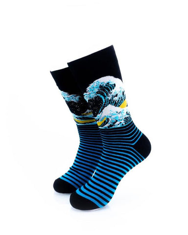 cooldesocks hokusai great waves_c_ crew socks front view image