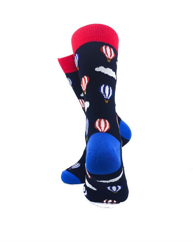 cooldesocks hot air balloons red blue crew socks rear view image