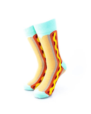 cooldesocks hot dog crew socks front view image