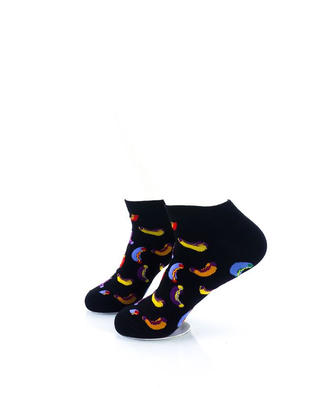 cooldesocks hot dogs colorful ankle socks left view image