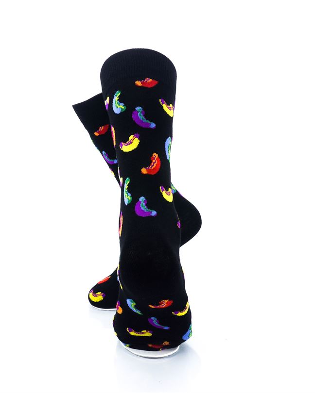 cooldesocks hot dogs colorful crew socks rear view image