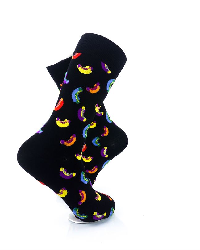 cooldesocks hot dogs colorful crew socks right view image