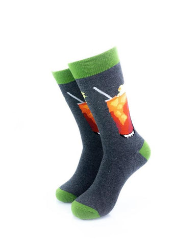 cooldesocks ice lemonade crew socks front view image