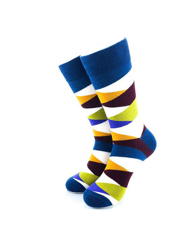 cooldesocks interlace blue crew socks front view image