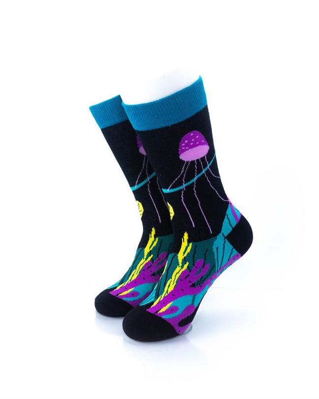 cooldesocks jelly fish crew socks front view image