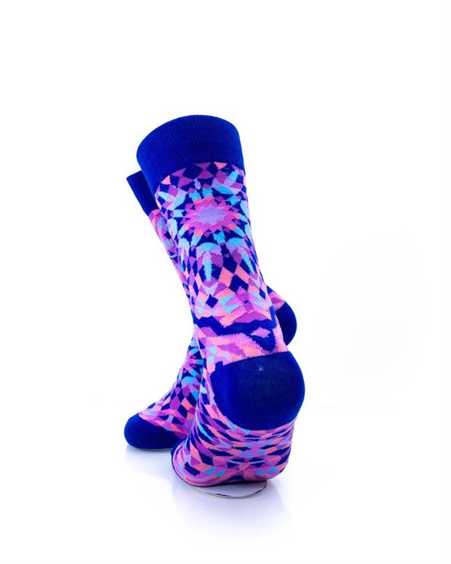 cooldesocks kaleidoscope purple crew socks rear view image