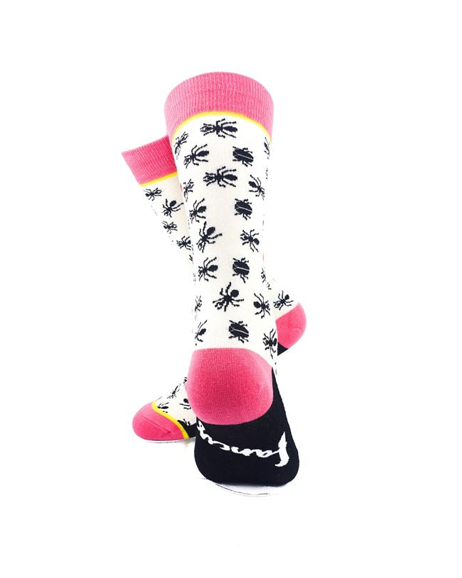 cooldesocks ladies ant fancy crew socks rear view image