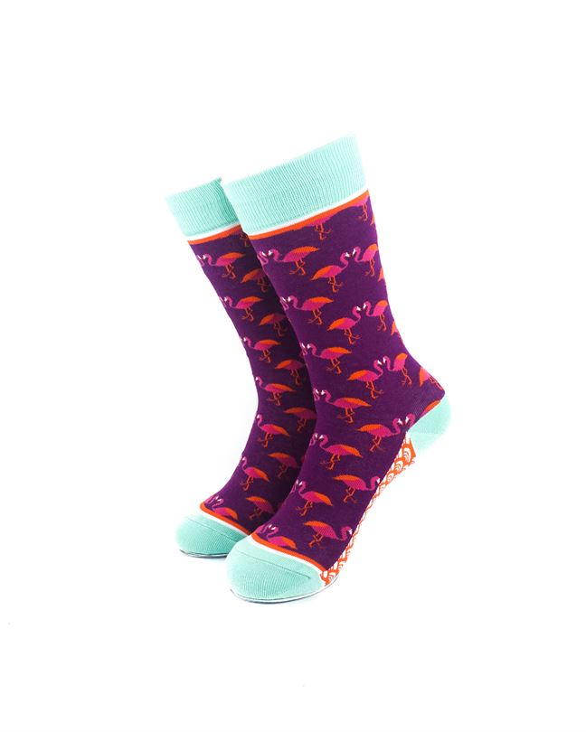 cooldesocks ladies flamingos crew socks front view image