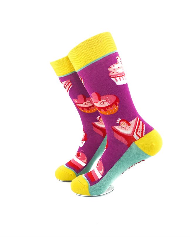 cooldesocks ladies happy crew socks left view image