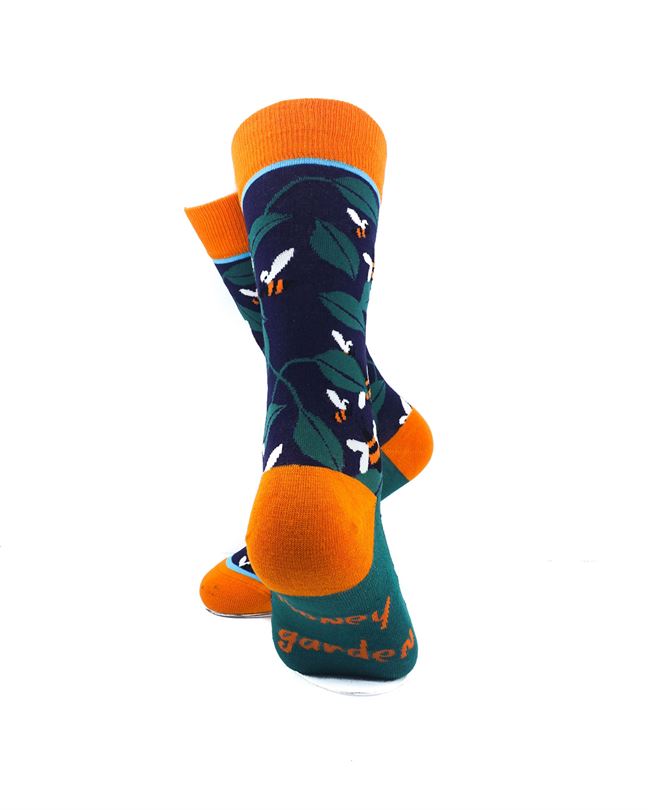cooldesocks ladies honey garden crew socks rear view image