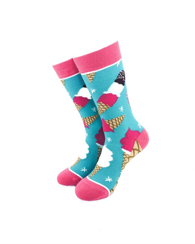 cooldesocks ladies ice cream cone crew socks front view image