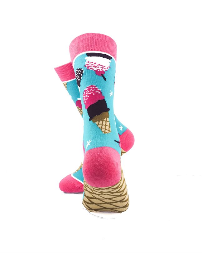 cooldesocks ladies ice cream cone crew socks rear view image