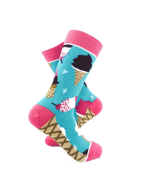 cooldesocks ladies ice cream cone crew socks right view image