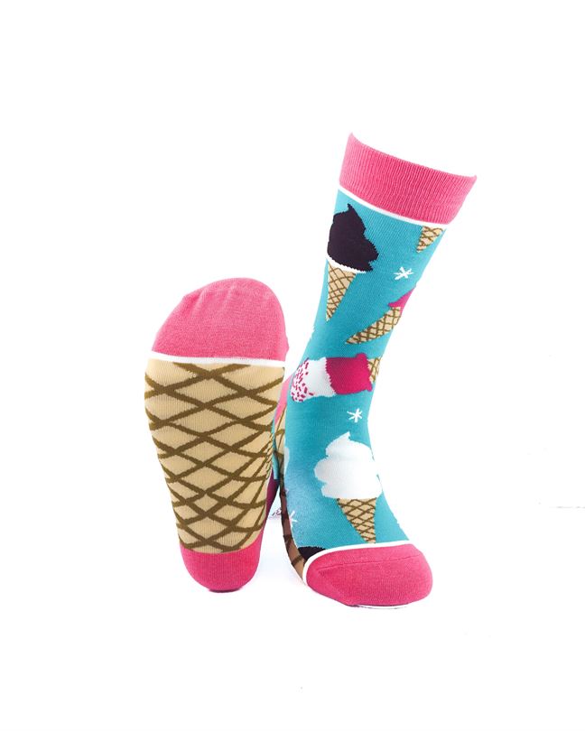 cooldesocks ladies ice cream cone crew socks soles view image