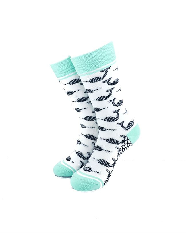 cooldesocks ladies narwhal crew socks front view image