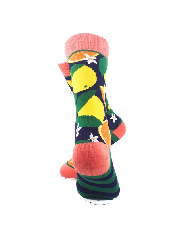 cooldesocks ladies orange crew socks rear view image