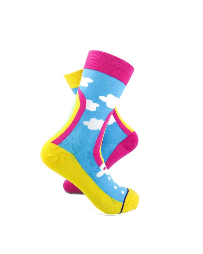 cooldesocks ladies rainbow crew socks right view image