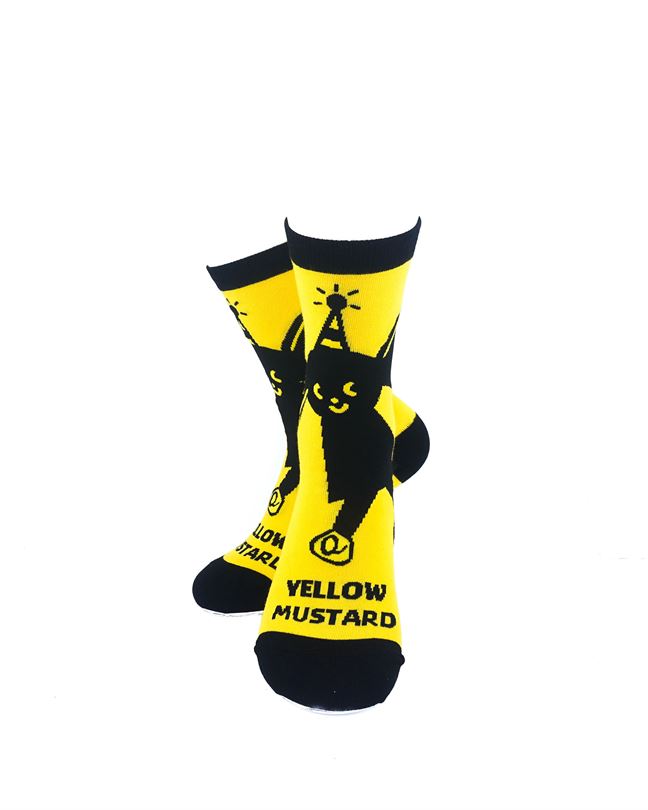 cooldesocks ladies yellow mustard crew socks cover image
