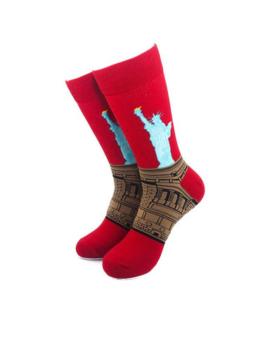 cooldesocks lady liberty crew socks front view image