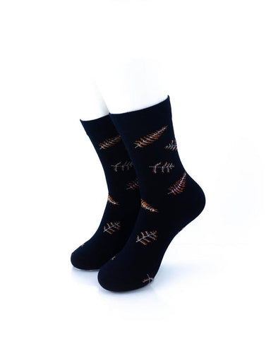 cooldesocks leaf skeleton crew socks front view image