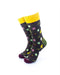 cooldesocks leaves pattern green crew socks front view image